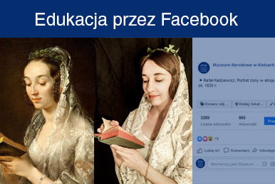 Ikona Edukacja przez Facebook, na zdjeciu portret żony w stroju ślubnym Rafała Hadziewicza i