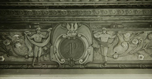 Nieistniejący fragment fryzu podstropowego w Pałacu Biskupów Krakowskich w Kielcach, obecnej siedzibie Muzeum Narodowego