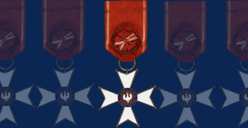 Krzyż Oficerski Orderu Odrodzenia Polski, kl. IV, nadany Tadeuszowi Szymonowi Włoszkowi, brąz złocony, emalia, Polska, 1921–1927