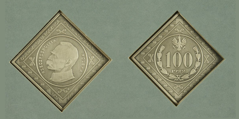 Medal banknotu z wizerunkiem Józefa Piłsudskiego