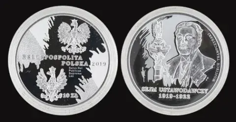 Moneta kolekcjonerska 10 zł: Sejm Ustawodawczy 1919–1922, Urszula Walerzak, Narodowy Bank Polski, Mennica Polska S.A., srebro, Polska, Warszawa, 2019