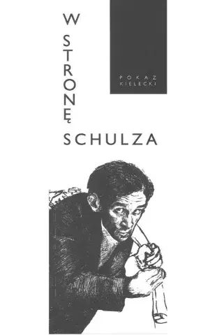 grafika czarno biała, na dole mężczyzna przygarbiony niosący worek na plecach