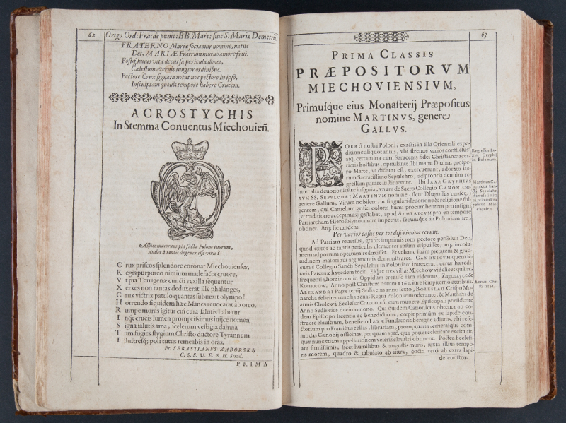 Miechovia Sive Promptvarium Antiqvitatum Monasterij Miechouiensis