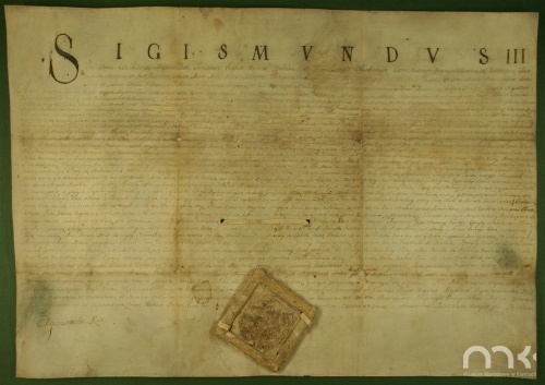 Dokument wystawiony przez króla Zygmunta III Wazę określający prawa cechu garncarskiego w Szydłowie