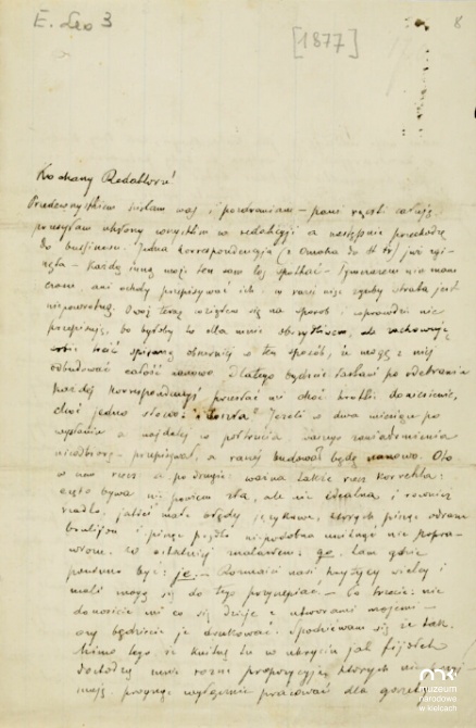 List Henryka Sienkiewicza do Edwarda Leo, redaktora Gazety Polskiej, Biblioteka Narodowa