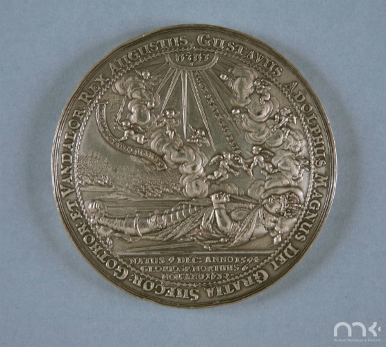 Gustaw II Adolf, król Szwecji- medal wybity na zamówienie dworu szwedzkiego z okazji 2. rocznicy śmierci króla Szwecji w bitwie pod Lützen