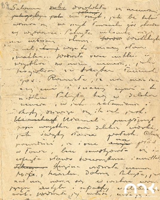Stefan Żeromski, fragment rękopisu <em>Wiernej rzeki</em>, 1912