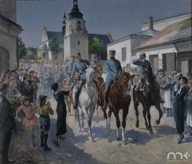Wejście I Kompanii strzelców do Kielc 12 sierpnia 1914 roku