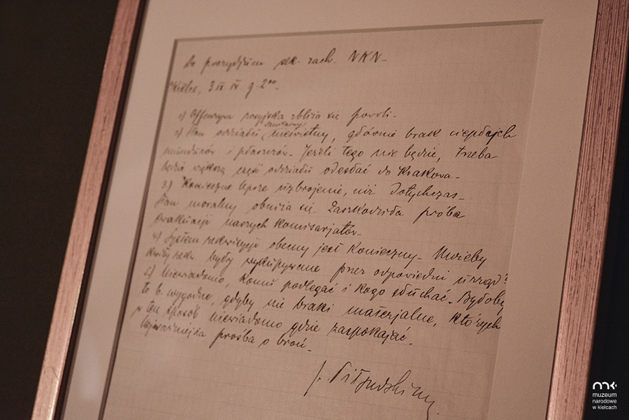 Pismo Józefa Piłsudskiego z 1914 w zbiorach MNKi