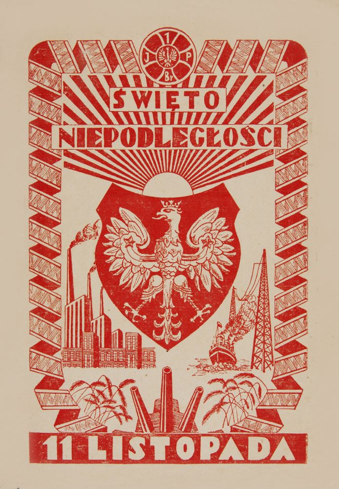 Fot. Nalepka okienna „Święto Niepodległości 11 Listopada”, Polska, 1937–1938