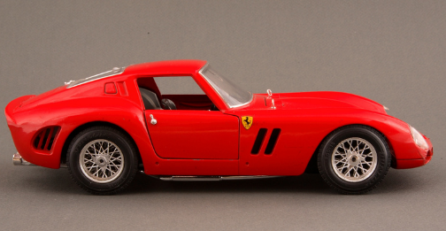 Model Ferrari 250 GTO 1962, metal, plastik, guma, skala 1:18, Burgano, Włochy, 1984.