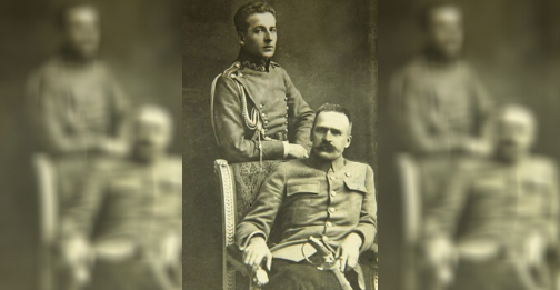Fot. Józef Piłsudski i Bolesław Wieniawa-Długoszowski w 1916 roku