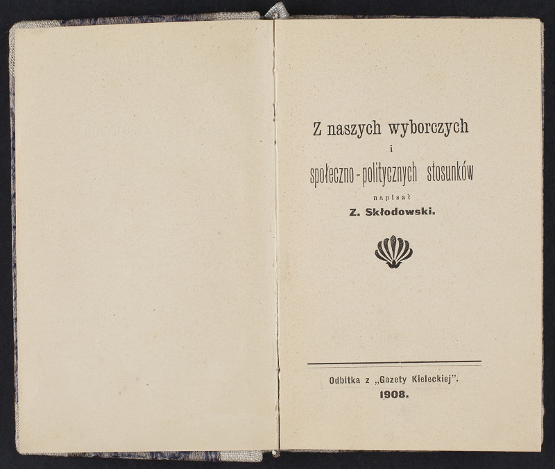Strona tytułowa książki Zdzisława Skłodowskiego